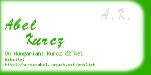 abel kurcz business card